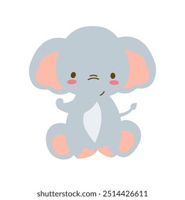 cute elephant isolated vector illustrations