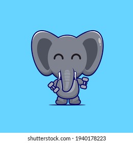 cute elephant is lifting a barbell cartoon mascot