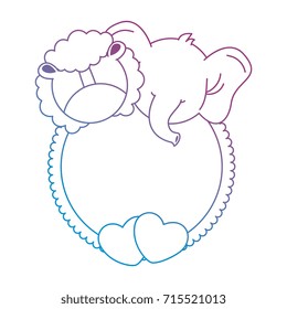 cute elephant with lion card