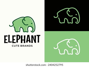 Icono del logotipo del elefante cutáneo diseño de ilustración vectorial