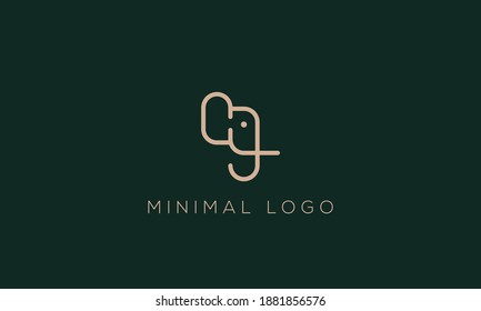 Cute elephant logo. Simple elephant logo. Elephant logo sign vector illustration set design