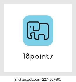 Cute elephant logo. Simple elephant logo. Elephant logo sign vector illustration set design