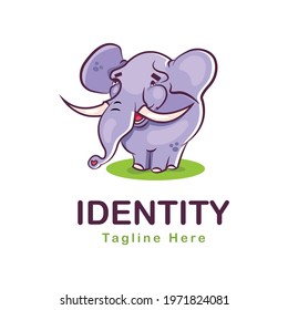 Cute elephant logo vector design template suitable for any kind of business