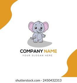 Cute elephant logo vector illustraion