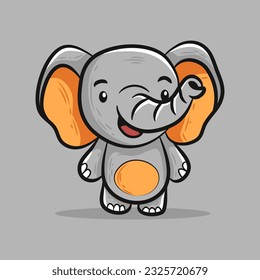 ilustración vectorial del logotipo del elefante lindo