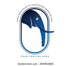 Cute elephant logotype isolated on a white background. Logotype Templates for Cosmetics and Beauty, Flowers, Spas, Wedding Services, Restaurants, Fashion and Aesthetics. Vector animal logo