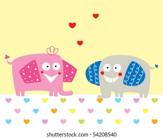 cute elephant loving couple
