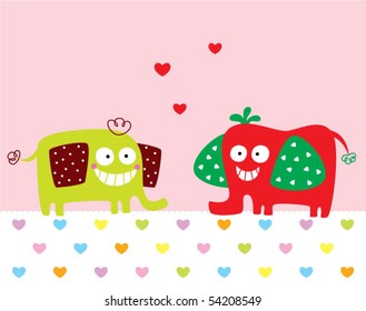 cute elephant loving couple