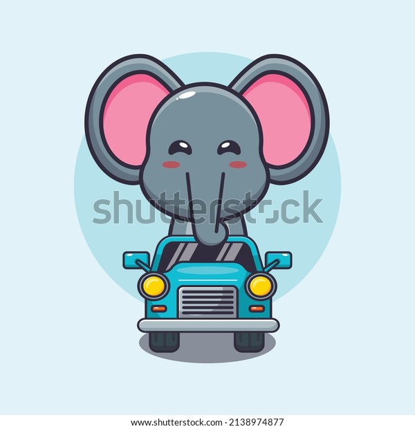 cute\
elephant mascot cartoon character ride on\
car