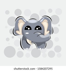 cute elephant mascot cartoon design vector