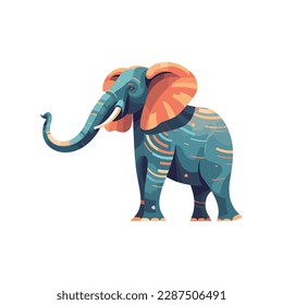 Cute elephant mascot cartoon icon isolated