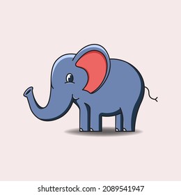 Cute elephant mascot character illustration