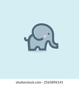 cute elephant mascot logo icon vector illustration