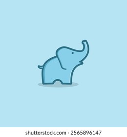 cute elephant mascot logo icon vector illustration