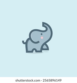 cute elephant mascot logo icon vector illustration