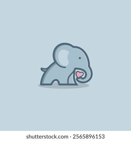 cute elephant mascot logo icon vector illustration