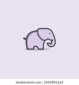 cute elephant mascot logo icon vector illustration