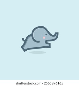 cute elephant mascot logo icon vector illustration