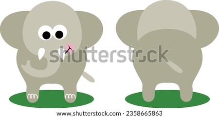 Cute elephant on front and back position
