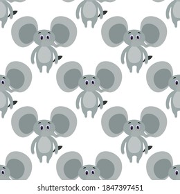 Cute elephant on a white background. Wild animals safari in flat style. Cartoon mammals for web pages.
Stock vector illustration for decor, design, baby textiles and
wallpaper  