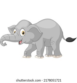 Cute elephant on white background