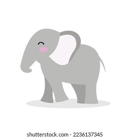 cute elephant on white background