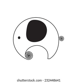 Cute elephant on white background