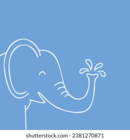 cute elephant outline vector can be used as coloring page