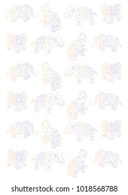 Cute elephant pattern background