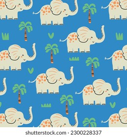 cute elephant pattern design as vector for kids fashion 