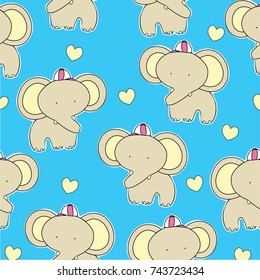cute elephant  pattern vector illustration