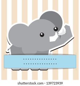 Cute elephant with place for text