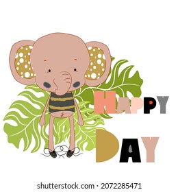 Cute elephant plush toy for baby.for printing babies