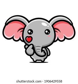 cute elephant posing finger love