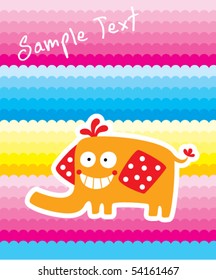 cute elephant rainbow tag