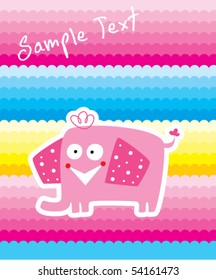 cute elephant rainbow tag