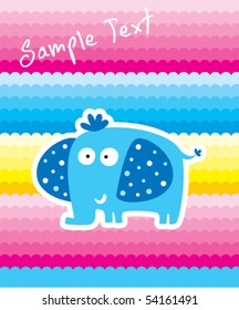 cute elephant rainbow tag