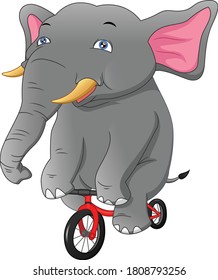 cute elephant riding a bicycle