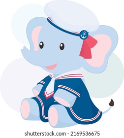 Cute Elephant in Sailor Costume
