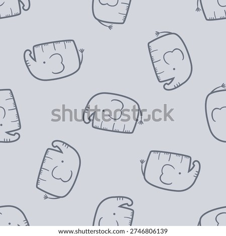 Cute elephant seamless pattern design for wallpaper, background, fabric, textile design, card, wrapping paper, notebook, carpet, diary cover, blanket, blanket for kids, decorative, and etc.