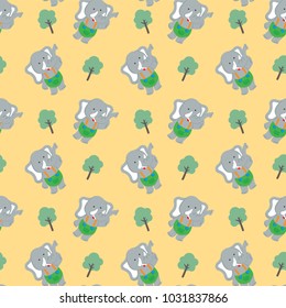 Cute Elephant seamless pattern. Kids Textile pattern. Vector EPS 10.