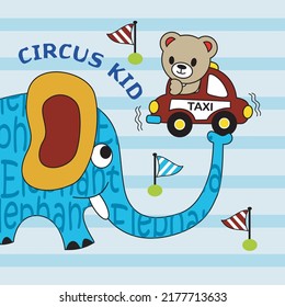cute elephant show design cartoon vector illustration