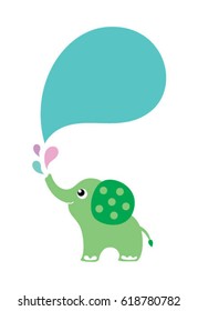 cute elephant shower message card