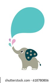 cute elephant shower message card