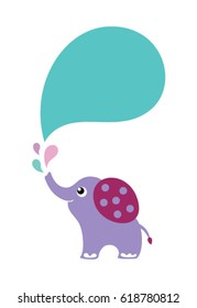 cute elephant shower message card