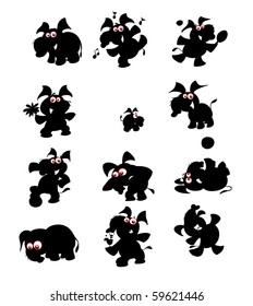 cute elephant silhouettes