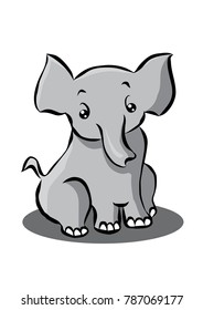 Cute Elephant sitting on ground
