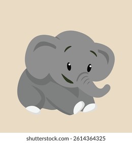 cute elephant sitting quietly stretching his legs