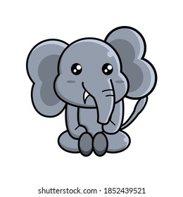 
cute elephant is sitting relaxed