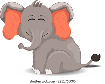 el lindo elefante está sentado con una cara sonriente